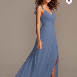 David’s Bridal Ruffle Spaghetti Strap Bridesmaids Dress - Size 2